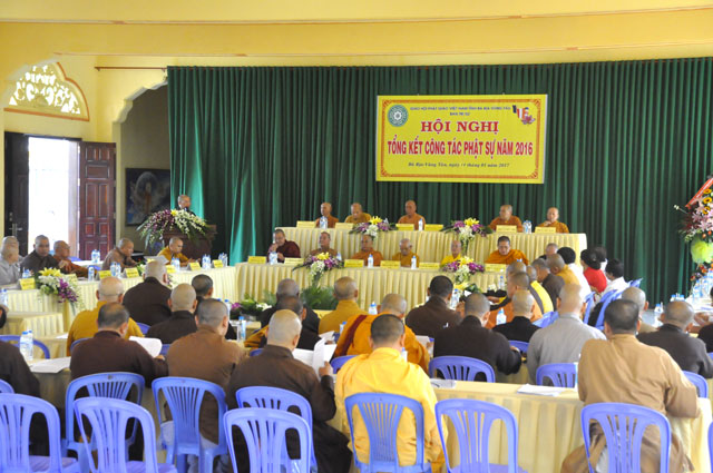 Phật Giáo tỉnh BR-VT: Hội nghị tổng kết công tác Phật sự năm 2016